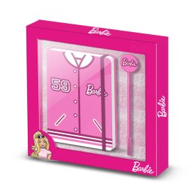 Set diario rosa + penna BARBIE - 22,4 cm X 23,2 cm X 2,2 cm