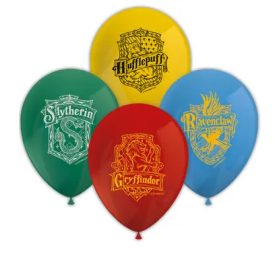 8 nyomtatott latex léggömb HARRY POTTER HOGWARTS HOUSES
