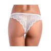 Women's lace thong bottom - white - XS