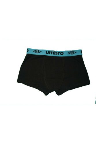 Pánske spodky - bavlnené boxerky - S - čierne s modrou gumou v páse - Umbro