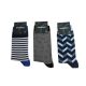 Herren-Baumwollsocken – 3 Paar – blau – gemustert – 39-42 – weiß-anthrazit-dunkelblau – Evidence