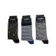 Herren-Baumwollsocken – 3 Paar – gemustert – 43-46 – grau-weiß-hellgrau – Evidence