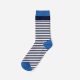 Herrensocken aus Baumwolle – weiß-dunkelblau – gestreift – 43-46 – Evidence