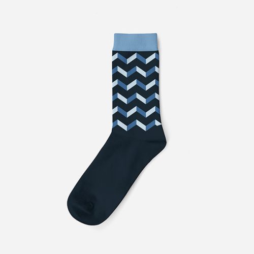 Herrensocken aus Baumwolle – Blau – Parkettmuster – 43-46 – Evidence