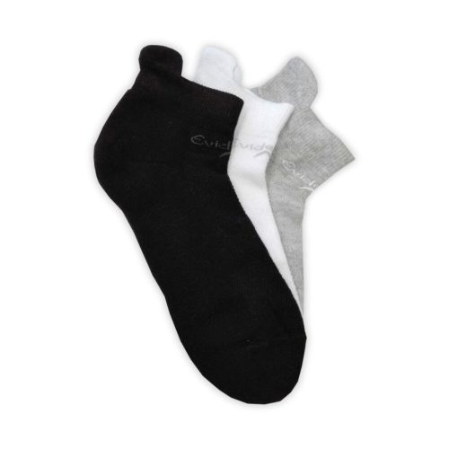 Unisex-Laufsocken aus Baumwolle – 3 Paar – 39–42 – weiß-schwarz-grau – Evidence