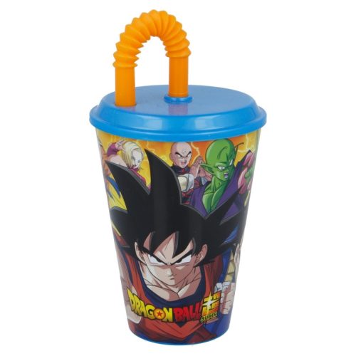 Bicchiere con cannuccia in plastica Dragon Ball - 430 ml