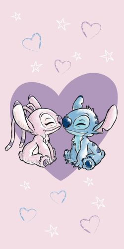 Disney Stitch Love 100% pamut strandtörölköző - 70x140 cm