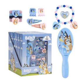  Set per la cura della bellezza Bluey da 4 pezzi (fascia per capelli+molla per capelli+bracciale+spazzola per capelli)