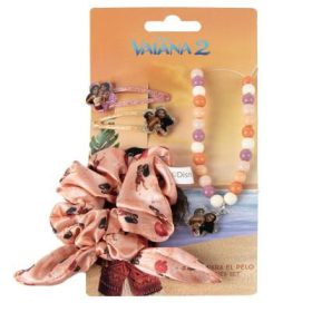   Vaiana set cura di bellezza 3 pezzi (collana+fermacapelli+elastico per capelli)