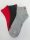 Puma unisex pamut zokni - rövid állású zokni - 3 pár - piros-fekete-szürke - 35-38