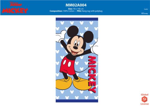 Disney Mickey egér gyerek strandtörölköző - 100% pamut - 70x140 cm - világoskék