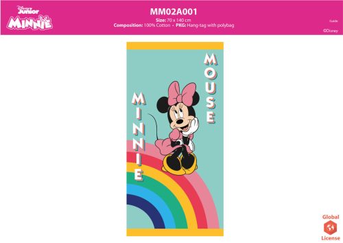 Disney Minnie egér gyerek strandtörölköző - 100% pamut - 70x140 cm - zöld
