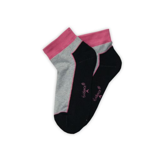 Șosete sport de damă din bumbac - cu talpă semi-plus - 39-42 - gri-negru - Evidence