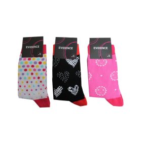 Women's cotton socks - 3 pairs - patterned - Evidence