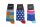 Women's cotton socks - 3 pairs - blue - 35-38 - striped-dotted-checkered - Evidence