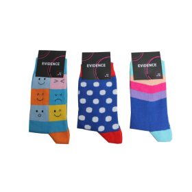 Women's cotton socks - 3 pairs - blue - Evidence