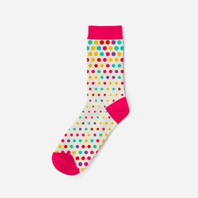   Women's cotton socks - white-pink - polka dots - Evidence