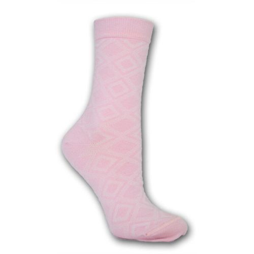 Női zokni - pamut bokazokni - rózsaszín káró mintás - Evidence