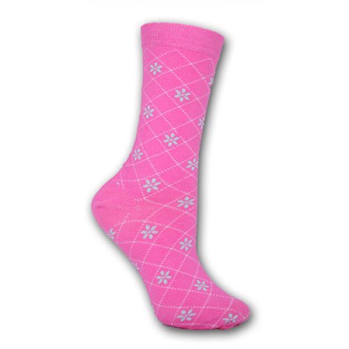 Női zokni - pamut bokazokni - 35-38 - pink apró virágmintás - Evidence