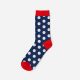 Women's cotton socks - dark blue-red - polka dots - 39-42 - Evidence