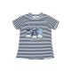 Cotton T-shirt with rhinestones, decorated with a shoe pattern - striped - 104