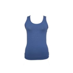   Zweiteiliges Damen-Sportunterwäsche-Set aus Baumwolle – Sporthöschen – dickes Träger-Top – dunkelblau-grau – S