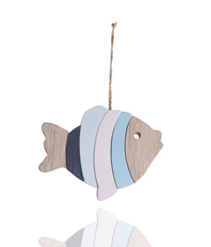 HOLZFISCH GESTREIFT+BLAU/NAT 15