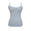 Women's cotton two-piece underwear set - with classic panties and spaghetti strap top - gray - L