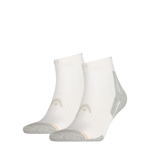 Head unisex športové ponožky - priedušné s poloplyšovou podrážkou - krátke - 2 páry - biele - 43-46