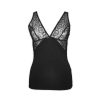 Women's high cotton two-piece underwear set - black - S