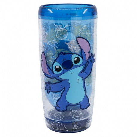 Duplafalú Műanyag Prémium Pohár 705 ML STITCH OHANA (SmartGrip technológiával ellátott)