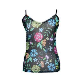 Damen Unterwäsche-Set mit Blumenmuster - Schwarz - S