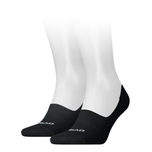 Head footie unisex priedušné tajné ponožky 2 páry/balenie - bavlnené tajné ponožky - čierne - 39-42