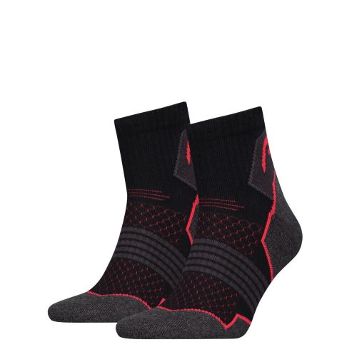 Head Unisex Wandersocken – mit Halbplüschsohle 2 Paar – Schwarz-Rot – 43-46
