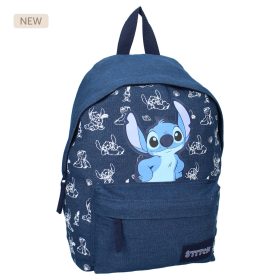 Stitch prémium iskolatáska farmer anyagból két rekeszes
