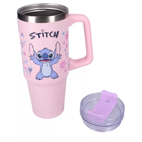 Stitch aloha rózsaszín rozsdamentes acél szigetelt thermo kulacs 900ML