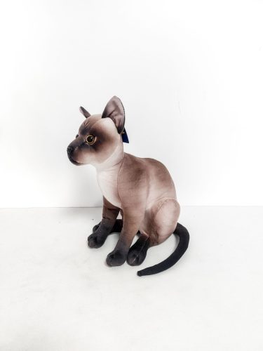 MACSKA SZIÁMI BARNA    28CM