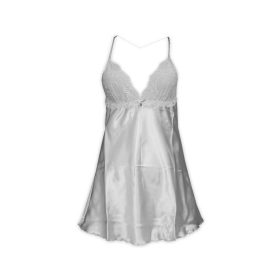 Damen-Satin-Spitze – Babydoll – Champagner – L