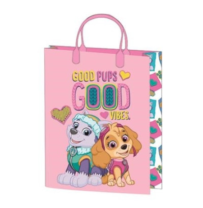 Ajándéktasak 32x27x10cm, laminált műanyag felülettel - Paw Patrol Blue