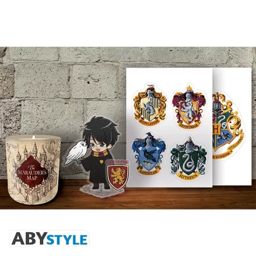 Harry Potter Ajándékcsomag Gyertya + akril figura + Matricák