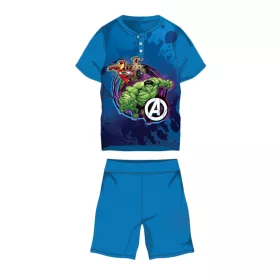   Pigiama estivo per bambini in cotone a maniche corte - Avengers - blu medio - 104
