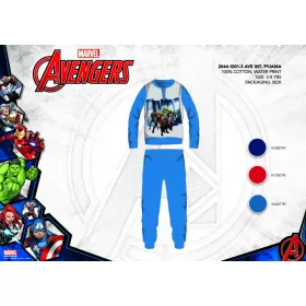   Pigiama invernale per bambini in cotone interlock - Avengers - blu medio - 122