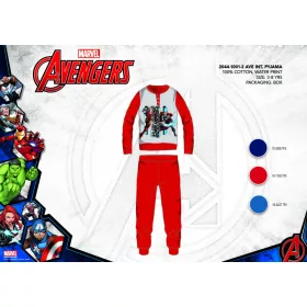   Pigiama invernale per bambini in cotone interlock - Avengers - rosso - 128