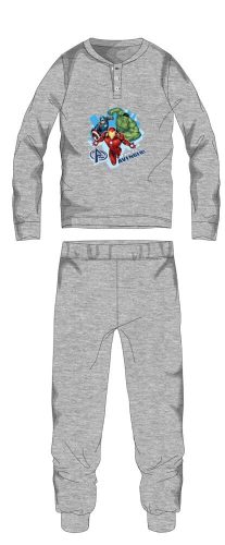 Bosszúállók téli pamut gyerek pizsama - interlock pizsama - szürke - 128