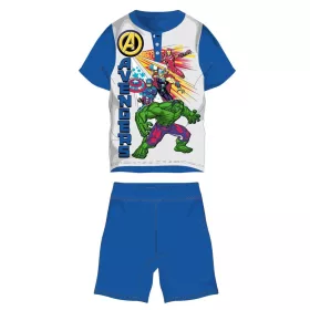   Pigiama estivo per bambini a maniche corte Avengers - pigiama in jersey di cotone - blu medio - 98