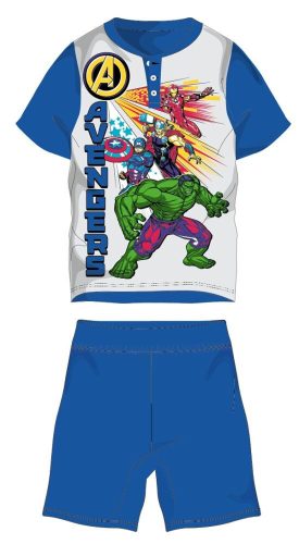 Avengers letní dětské pyžamo s krátkým rukávem - bavlněné žerzejové pyžamo - středně modré - 98