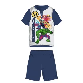   Pigiama estivo per bambini a maniche corte Avengers - pigiama in jersey di cotone - blu scuro - 104