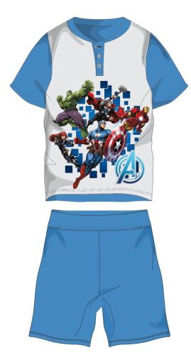 Avengers letné detské pyžamo s krátkym rukávom - bavlnené džersejové pyžamo - svetlomodré - 128