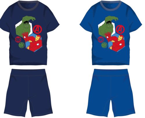 Bosszúállók pamut nyári együttes - póló-rövidnadrág szett - sötétkék - 122
