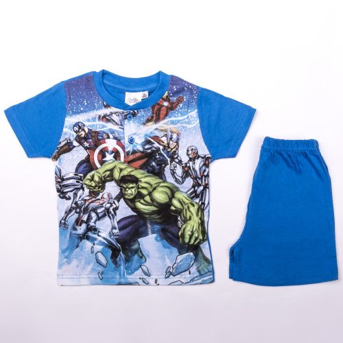 Pigiama per bambini in cotone a maniche corte - Avengers - Ultron - blu medio - 110